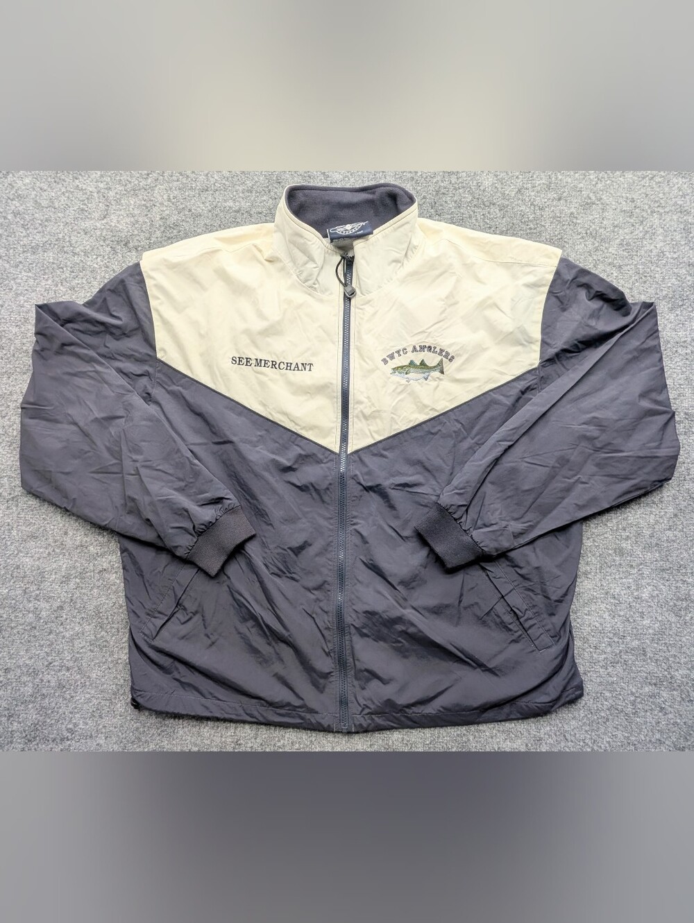 Charles River Championship Windbreaker Jacket Men's XL Blue And White